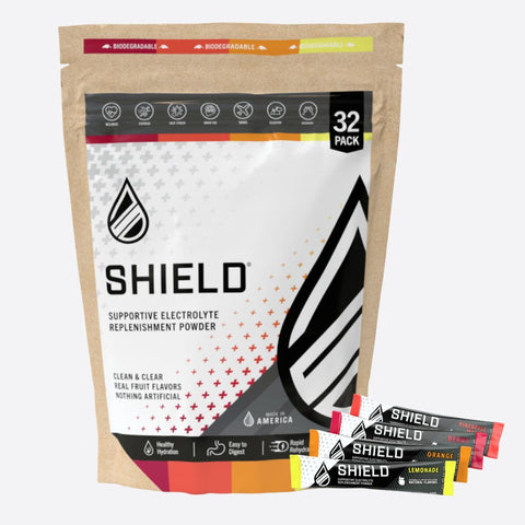 SHIELD® 32ct Electrolyte Hydration Powder Singles Bio Bag